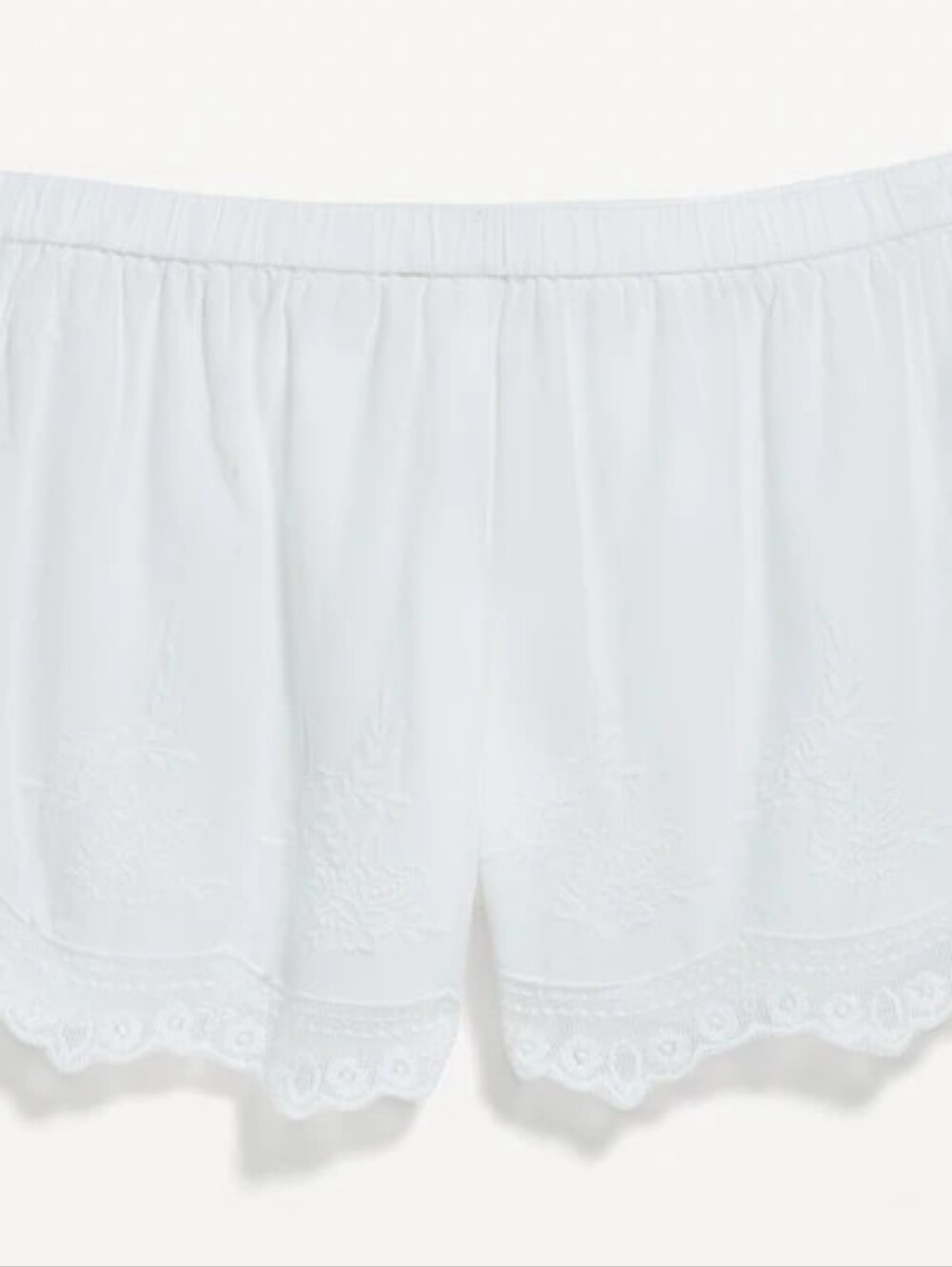 NWT - Old Navy Cotton High-Waisted Lace Trim "White Lillies" Shorts - Size M - Picture 8 of 10